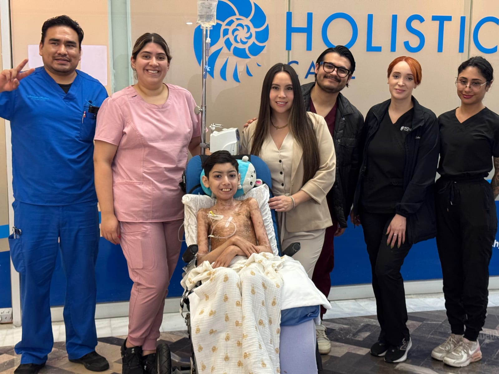 Ricky during hyperbaric therapy